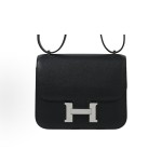 HERMES爱⻢仕 Constance 19 银扣 ⼥款 89 Noir ⿊⾊